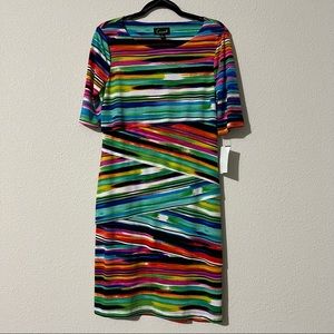 NWT Connected Apparel womens colorful layered dress size 8